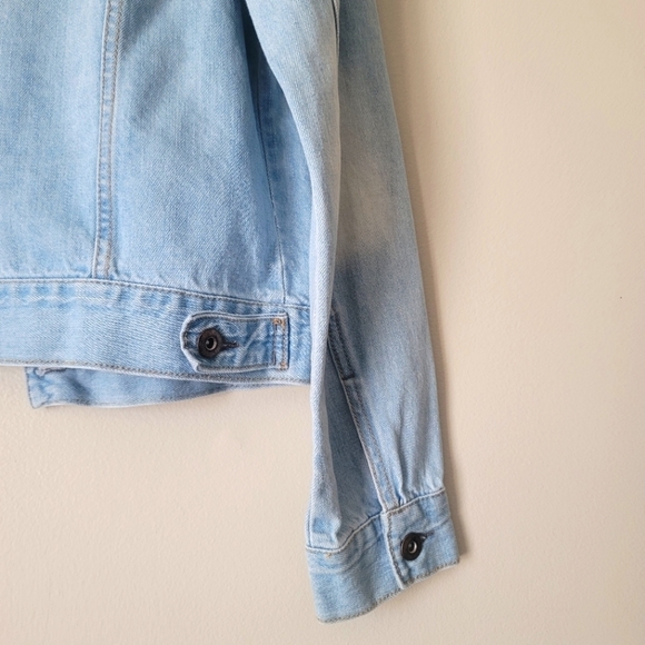 Forever 21 Boyfriend Vintage Washed Denim Jean Jacket Medium Blue - Picture 9 of 12